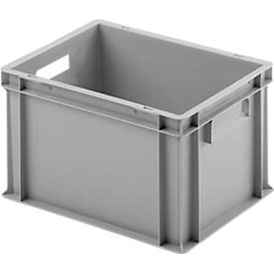 Stapelbak UNISTA M235 Ringoplast - polypropeen - L 400 x B 300 x H 235 mm - gesloten verzonken handgrepen - gladde bodem - grijs