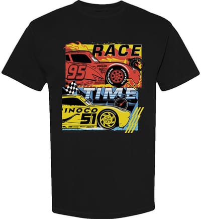 Disney - Cars Race Time Heren T-shirt - S - Zwart