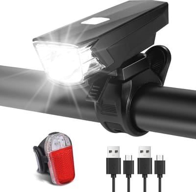 Oplaadbare LED Fietsverlichting Set met StVZO Keurmerk en Waterdichte Lichten