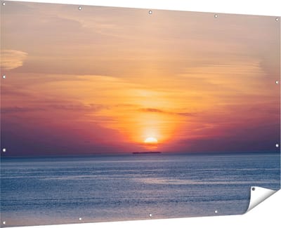 Gards Tuinposter Zonsondergang in de Noordzee - 180x120 cm - Tuindoek - Tuindecoratie - Wanddecoratie buiten - Tuinschilderij