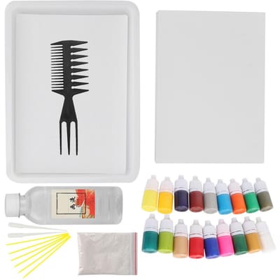 Watermarmering Mineraal Pigment in PVC Fles voor Ebru Kunstgereedschap voor Kinderen(A4 18 Kleuren 6ml) white