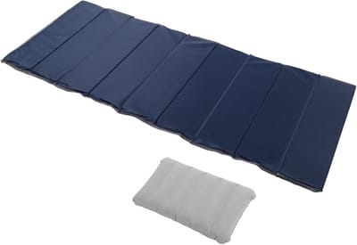 Slaapmat Campingmat - Opvouwbaar Kussen - Comfortabel Slapen - Draagbaar Opbergbaar - 190 cm Lengte - Donkerblauw