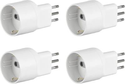 Ruimtebesparende Elektronische Adapter - 4 Stuks, Wit