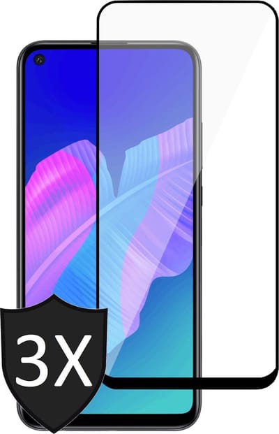 Screenprotector geschikt voor Huawei P40 Lite E - Full Screen Protector Glas - 3 Stuks