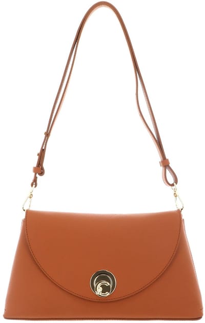 COCCINELLE Leren schoudertas Nikla Handbag Double Grainy Leather Crab / Jellyfish Lichtbruin