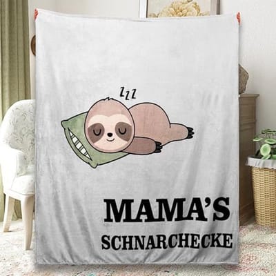 Knuffeldeken voor mama - Luiaard Woondeken voor Moederdag en Verjaardag (130 x 150 cm)