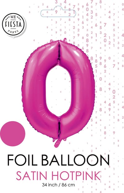 folieballon cijfer 0 mat warm roze metallic