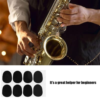 Saxofoon Mondstuk Patch Pad Kussen voor Sopraan Alt Tenor Saxofoon Klarinet Zwart 0.3mm Grote Ovale brown