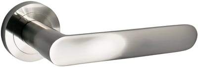DOMINO OVAL-R - Aluminium Deurkruk voor Binnendeuren - Nikkel Finish - Ronde Rozet - Complete Loopdeurset - Set