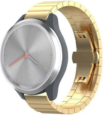 Metalen bandje geschikt voor Garmin Vivomove 3s / Vivoactive 4s / Venu 2s / bandje staal met schakels - Stalen bandje rechte schakels metaal RVS - Goud