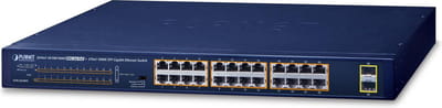 PLANET GSW-2620HP netwerk-switch Unmanaged 10G Ethernet (100/1000/10000) Power over Ethernet (PoE) 1U Blauw