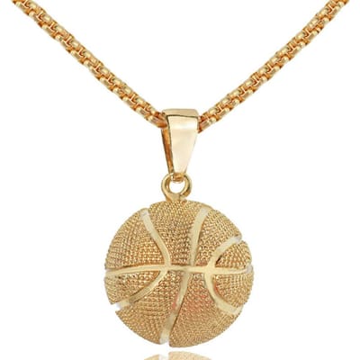 Mode Basketbal Hanger Ketting Roestvrij Staal Basketbal Ketting Bal Basketbal Liefhebbers beige