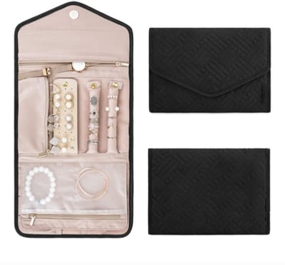 Handige Sieraden Opbergertas Zwart - Reistas ringen, oorbellen en kettingen -Jewelry bag - Sieraden etui - Juwelen organizer dames, Meisjes| Moederdag Cadeau