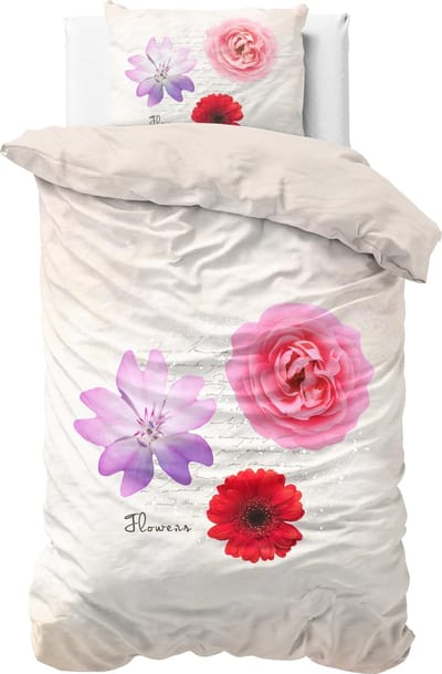 Sleeptime Summer flower - Dekbedovertrek - Eenpersoons - 140x200/220 + 1 kussensloop 60x70 - Multi