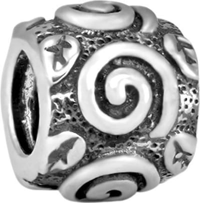 Quiges - 925 - Zilveren - Bedels -Sterling zilver - Beads - Spiraal Ornament Kraal Charm - Geschikt – voor - alle bekende merken - Armband Z197