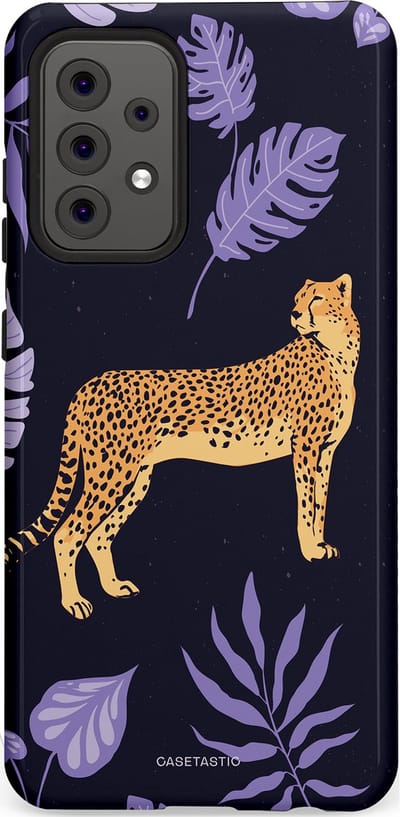 Casetastic Hoesje Geschikt voor Samsung A52 (4G/5G/s) - Stijlvolle Beschermende Duo-layer Case - Cheetah snelheid
