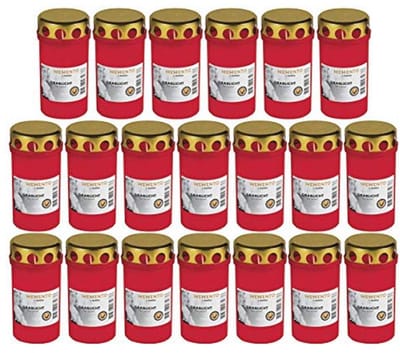 Rood Graflicht met Deksel - 20 Stuks - Herdenkingskaarsen voor Grafdecoratie