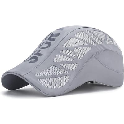 Chapeau Sport Lettre Été Nouveau Forward pour Homme Maille Respirante Pare-Soleil Séchage Rapide Chapeau d'Extérieur Casquette Duckbill gray