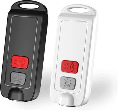 Persoonlijk Alarm - Noodalarm Sleutelhanger - Veiligheid Vergroten - 130 dB Geluid - 2 Stuks - Zwart Wit