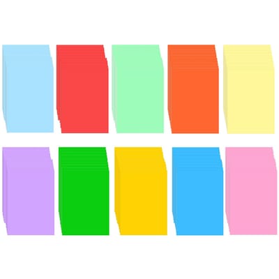 100 vellen A4-kleurenkopieerpapier 210 x 297 mm/8,3 x 11,7 inch Printerpapier 70 g/m² voor kopiëren, afdrukken en schrijven 10 Colors Mix veelkleurig