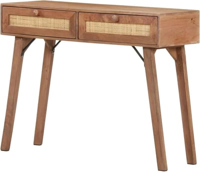 Consoletafel met Laden - Bijzettafel Haltafel - Opbergen en Decoreren - Massief Mangohout - 100 x 35 x 76 cm