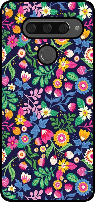 Smartphonica Telefoonhoesje Geschikt voor LG V40 met bloemen opdruk - TPU backcover case flower design geschikt voor LG V40