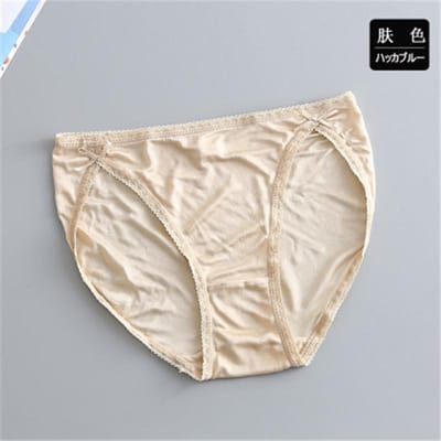 Moerbei Zijden Ondergoed Vrouwelijke Lage Taille Sexy Traceless Kant Vrouwelijke Zijden Ondergoed Heup Liftende Slips Ademend M geel