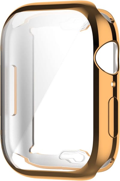 Watch case screenprotector - hoesje - geschikt voor Apple Watch Series 7/8/9 - 45 mm - rosegoud