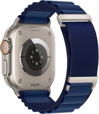 Stravo Nieuw Alpine Loop Nylon Sport Bandje - Geschikt voor Apple Watch 42mm(Series 11/10)/41/40/38mm, Verstelbaar met Metalen C-Haak Sluiting voor Apple Watch SE 1 2 3 / Series 11 10 9 8 7 6 5 4 3 2 1 - Koningsblauw - Nylon horlogebandje