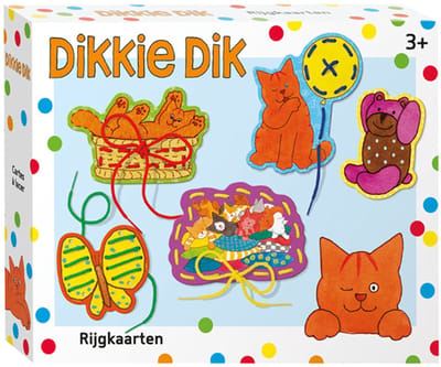 Dikkie Dik rijgkaarten - educatief speelgoed - peuter kleuter - vanaf 3 jaar - Bambolino Toys