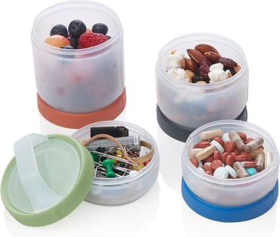 HumanGear Stax Clear/Spectrum Medium Starter 4-pack - opbergdoos - stapelbaar - lichtgewicht - kamperen