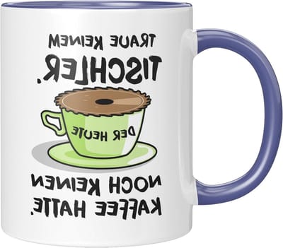 Koffiemok Grappig - Thema Mok - Dagelijks Koffiegenot - Vaatwasserbestendig - 330 ml - Blauw