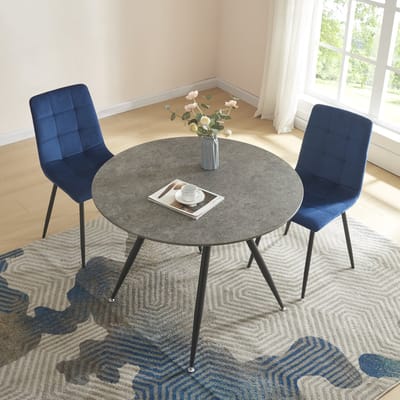 Eettafel Fitjar rond Ø100x75 cm betonkleurig en zwart