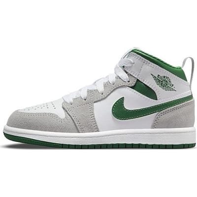 Air Jordan 1 Mid SE PS 'Grey Pine Green' 35