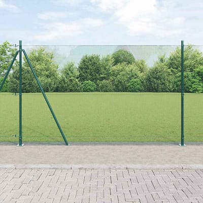 vidaXL - gelast - draadhek - met - betonnen - voetstuk - 10 - x - 1,4 - m - Groen - Mesh