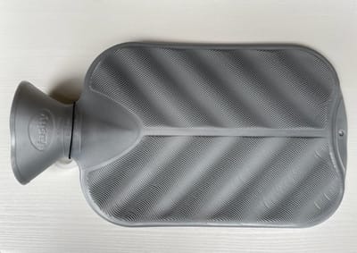 Fashy - Warmwaterkruik - Enkelzijdig Geribbeld - 3D wave metallic grijs