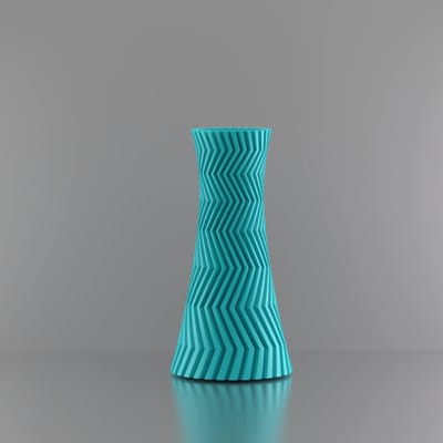 3d-gezellig Illusie - Vaas - Turkooise - Maat 25 cm - 100% gerecycled PLA (bioplastic)