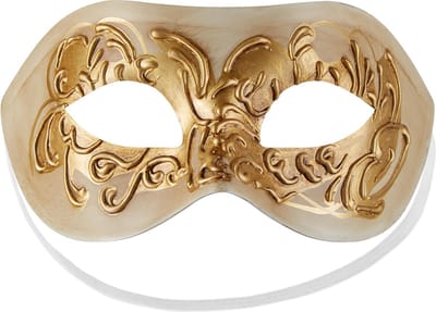 dressforfun - Venetiaans masker met versiering crème - verkleedkleding kostuum halloween verkleden feestkleding carnavalskleding carnaval feestkledij partykleding - 303531