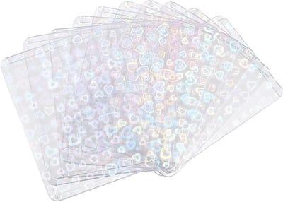 Fotokaarthouders Set - Transparante Hoezen - Kaarten Beschermen - Holografisch Ontwerp - 10 x 7 cm - Transparant