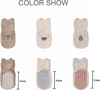 3 Paar - Baby Antislip Sokken - dieren - 0-6 maanden