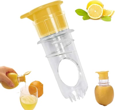 Citroenpers - Handmatige sapcentrifuge met ingebouwd filter - Sinaasappelpers (Geel)