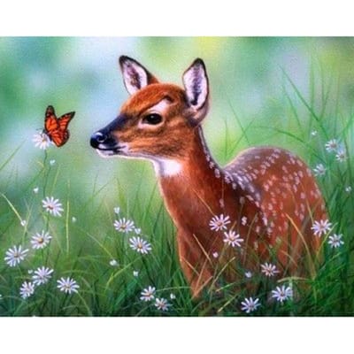 5D DIY diamant schilderij bloem eland borduurwerk mozaïek kruissteek strass decoratie 20X30CM brown