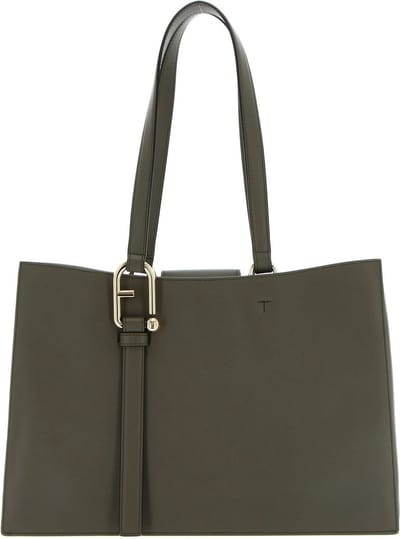 FURLA Leren Schoudertas Handtas Nuvola Tote Sage Olijfgroen