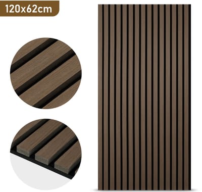 Akoestische panelen 1x Geluidsabsorberend paneel Geluidsdemping 120x60x2.1cm Akoestisch Wandpaneel Walnoot