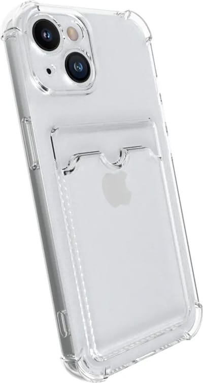Rico Vitello Siliconen anti shock back cover Geschikt voor Apple iPhone 13 mini doorzichtig (transparant) met kaarthouder/ telefoonhoesje met vakje voor pasje.