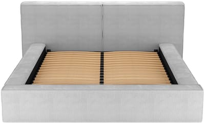 Vente-unique Bed met opbergruimte fluweel lichtgrijs 160 x