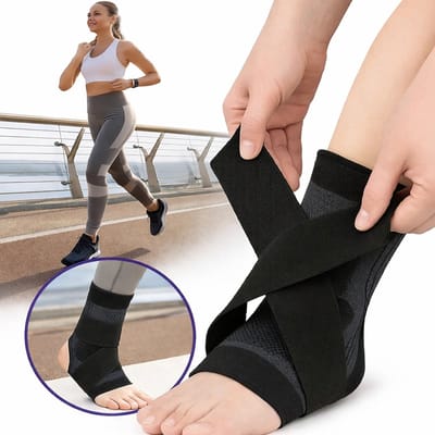 Enkelbrace – Verstelbare Enkelband voor Sport – Ademend & Flexibel – Enkel Support & Comfort – Zwart – Maat XL (EU 45–48)