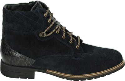 Durea - 9731 K - Hoge sneakersVeterlaarzenDames veterschoenenDames sneakersHalf-hoge schoenen - Kleur: Blauw - Maat: 38.5