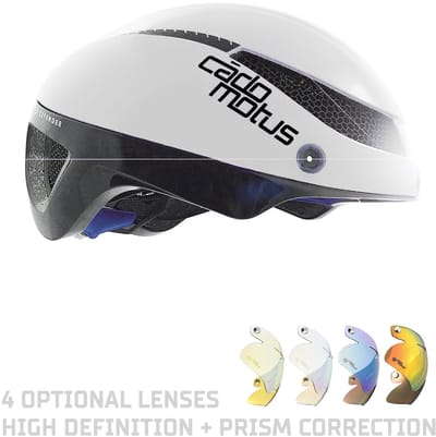 CADOMOTUS Omega Aero Helm | Professionele Aerodynamische Helm |  Schaatshelm | Fietshelm | Triathlonhelm | Ultra Licht & Lage weerstand | Voor Volwassenen | Maat S (50 - 55 cm) Wit | Vizier Optioneel
