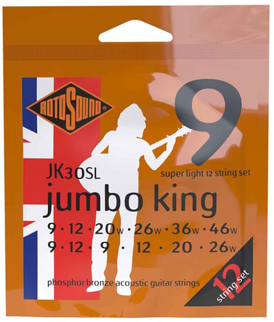 Rotosound JK30SL Jumbo King Akoestische Gitaarsnaren 12-Snarig (9-46)